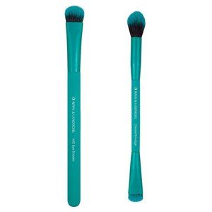 Duo, Smoky Eyes, Travel Size 2pc Makeup Brush Set Includes - Eye Shader